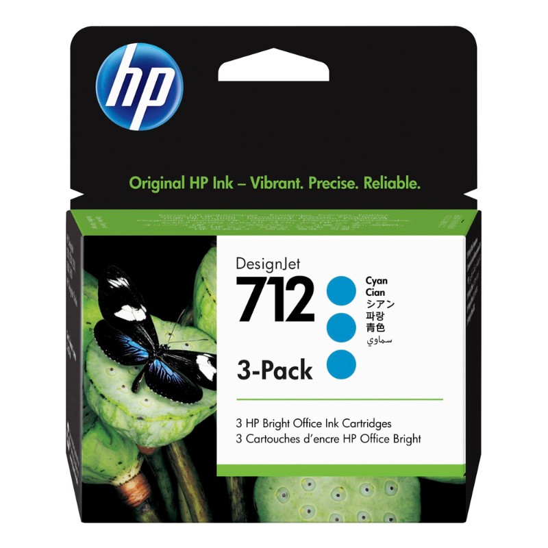 Cartucho De Tinta Hp 712 Ciano 29Ml Pct Com 3 3Ed77A