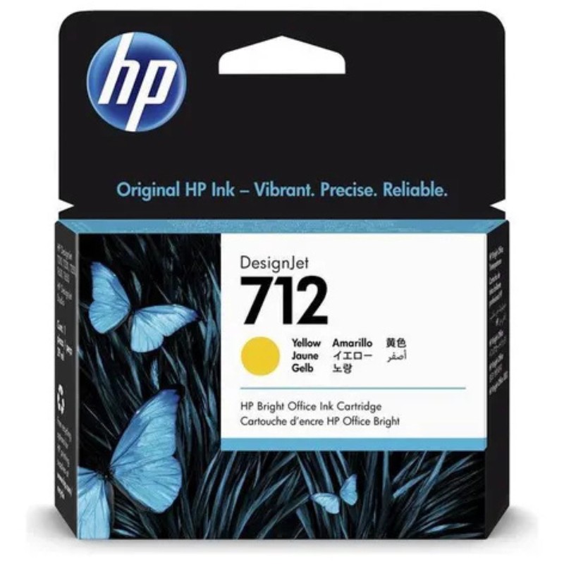 Cartucho De Tinta Hp 712 Amarelo Pluk 29Ml 3Ed69A